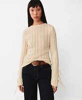 Mango Women's Bows Ribbed Sweater