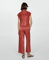 Mango Women's Satin Bow Shirt