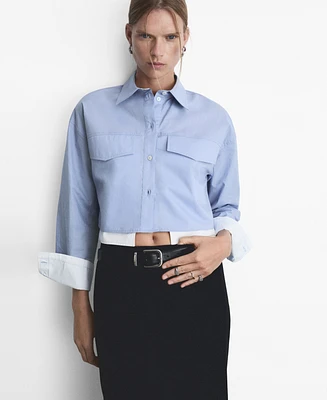 Mango Women's Combination Crop Shirt