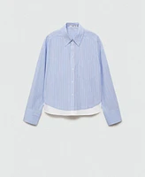 Mango Women's Shirt With Contrasting Stripes