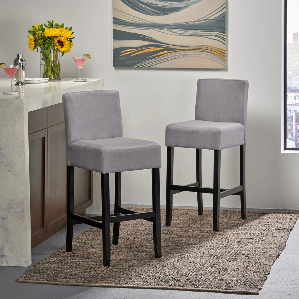 Streamdale Furniture 30-Inch Fabric Barstool With Solid Wood Frame (Set Of 2)