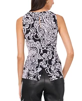 Vince Camuto Women's Paisley-Print Keyhole Sleeveless Top