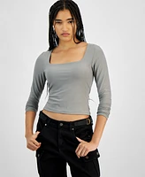 Hippie Rose Juniors' Soft Stretch Double-Layer Long-Sleeve Top