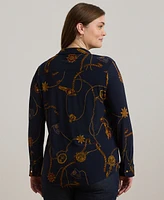 Lauren Ralph Lauren Plus Size Belting-Print Shirt