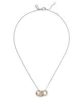 Coach Faux Stone Signature Tubular Rondelle Pendant Necklace - Two