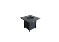 Mondawe 30" Powdercoated Metal Fire Pit with Smoked Glass Top