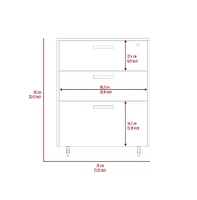 Depot E-Shop Danbury Storage Cabinet Drawer, Three Drawers, Top Surface, Four Casters, Black