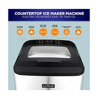 NutriChef Countertop Ice Maker Machine, 26 lbs Daily Capacity, with Ice Scoop and Basket