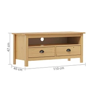 vidaXL Tv Stand Hill Honey Brown 43.3"x15.7"x18.5" Solid Pine Wood