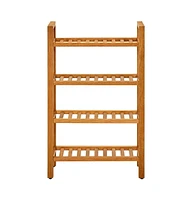 vidaXL Shoe Rack with 4 Shelves 19.7"x10.6"x31.5" Solid Oak Wood