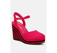 London Rag Manifest Dual Tone Wedge Sandals