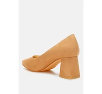 London Rag Malai Block Heel Pumps