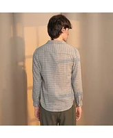 Men's Ash Grey Micro-Tartan Plaid Shirt