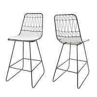 Simplie Fun Modern Geometric Counter Stools With Water-Resistant Cushions And Durable Iron Frame (Set Of 2)