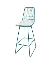 Geometric Counter Stools With Water-Resistant Cushions (Set Of 2)