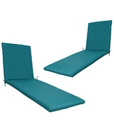 Streamdale Furniture 2PCS Set Outdoor Lounge Chair Cushion Replacement Patio Funiture Seat Cushion Chaise Lounge Cushion-blue