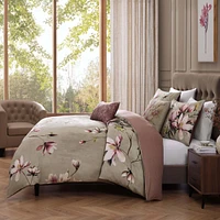 Bebejan Purple Lilies Bedding 5 Piece King Size Reversible Comforter Set