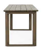 Rustic Acacia Wood Slatted Outdoor Dining Table
