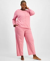 Charter Club Plus Cotton Mini Hearts Pajama Set, Exclusively at Macy's