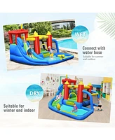 Inolait Inflatable Bouncer Bounce House with Water Slide Splash Pool without Blower