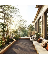 Plastic Composite Deck Tiles Set of 35pcs, Composite Decking Resist Rust, Water, Weather, Easy to Diy & Maintain, Ideal for Patios, Balconies, Rooftop