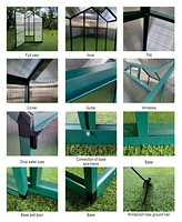 Streamdale Furniture Newly marketed Gain height windproofaluminum greenhouse 6x10 Ft Polycarbonate Greenhouse Raised Base and Anchor Aluminum Heavy Du