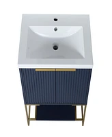Freestanding Plywood Vanity with Soft-Close Doors and Resin Basin