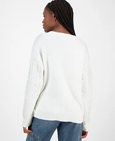Ultra Flirt Juniors' Rory Chunky Cable-Knit Sweater