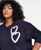 Tommy Hilfiger Plus Chenille Heart Sweatshirt, Exclusively at Macy's