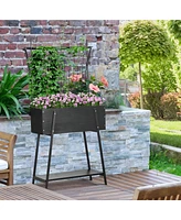 Streamdale Furniture Raised Garden Bed with Trellis & Storage Shelf, Elevated Planter Box with Metal Legs, Bed Liner and Drainage Holes, for Vegetable