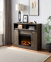 Streamdale Furniture Tobias Fireplace in Rustic Oak Finish