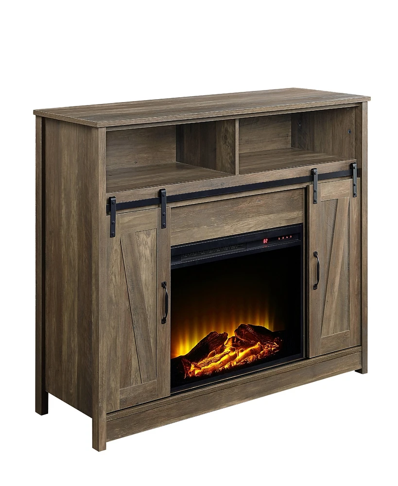 Streamdale Furniture Tobias Fireplace in Rustic Oak Finish