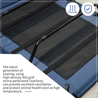 48" x 36" Breathable Elevated Dog Bed Portable Pet Cot, Raised Pet Bed w/ Carry Bag Metal Frame Breathable Mesh Indoor and Outdoor Dark Blue