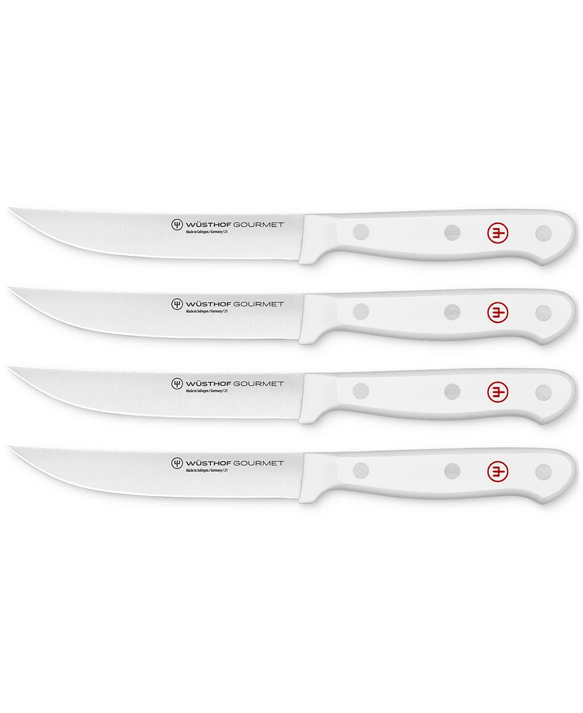 Wusthof Gourmet White 4-Pc. Steel Steak Knife Set