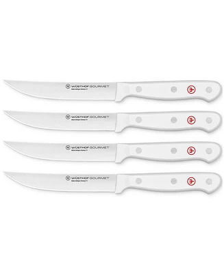 Wusthof Gourmet White 4-Pc. Steel Steak Knife Set