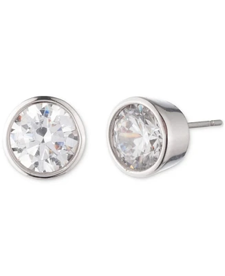 Lauren Ralph Lauren Silver-Tone Round Crystal Stud Earrings