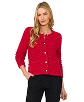 CeCe Women's Textured Knit Patch Pocket Cardigan