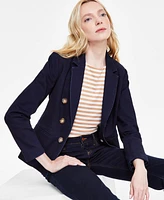 Jones New York Women's City Denim Faux Double-Breasted Blazer