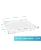 Sorbus Set of 12 Thin Hanging File Organizer Bin Clear Plastic Stackable for Document Storage