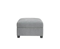 gaomon Square Ottoman Module with Storage,Modular Sectional Sofa Ottoman for Living Room,Lobby, Linen Fabric,Grey