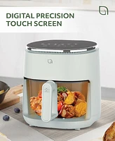 Willow Kitchen 5QT Digital Glass Air Fryer - Self-Cleaning, Digital Touch Screen, Healthier Frying, Watch Your Food Cook