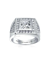 Bling Jewelry Princess Cut Cubic Zirconia Big Statement Ring .925 Silver