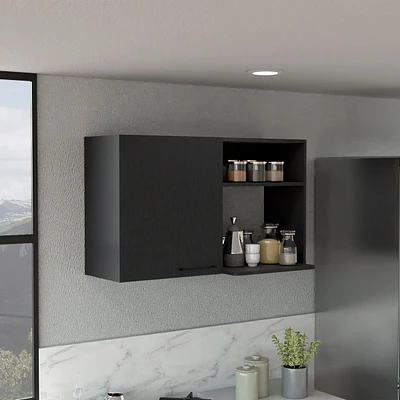 Depot E-shop Salento 2 Stackable Wall-Mounted Storage Cabinet with Side Shelf