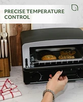Willow Kitchen Compact Toaster Oven - Toasts and Bakes with 4 Slice or 9" Pizza Capacity, Crumb Tray, Baking Rack
