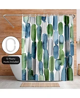 Americanflat 71x74 Shower Curtain - Purple Abstract Design - Watercolor Strokes by Lisa Nohren