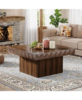 Tribesigns Square Coffee Table for Living Room, 35.4-Inch Wooden Coffee Table with Thickened Tabletop, Modern Center Table Cocktail Table Tea Table