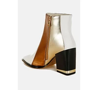 London Rag Stemon Three Tone Block Heel Boots
