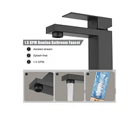 gaomon Bathroom Sink Faucet,Bathroom Sink Faucet for 1 or 3 Hole with Pop Up Drain Stopper and Water Supply Hoses,Deck Plate Included