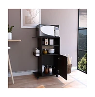 Depot E-Shop Opal Kitchen Cart, Single Door Cabinet, Four Casters