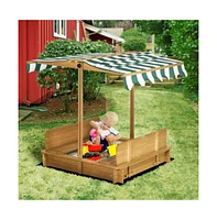 Slickblue Kids Sandbox with Cover for Safe Outdoor Play – Durable Design, Easy Cleanup, and Protection from Debris